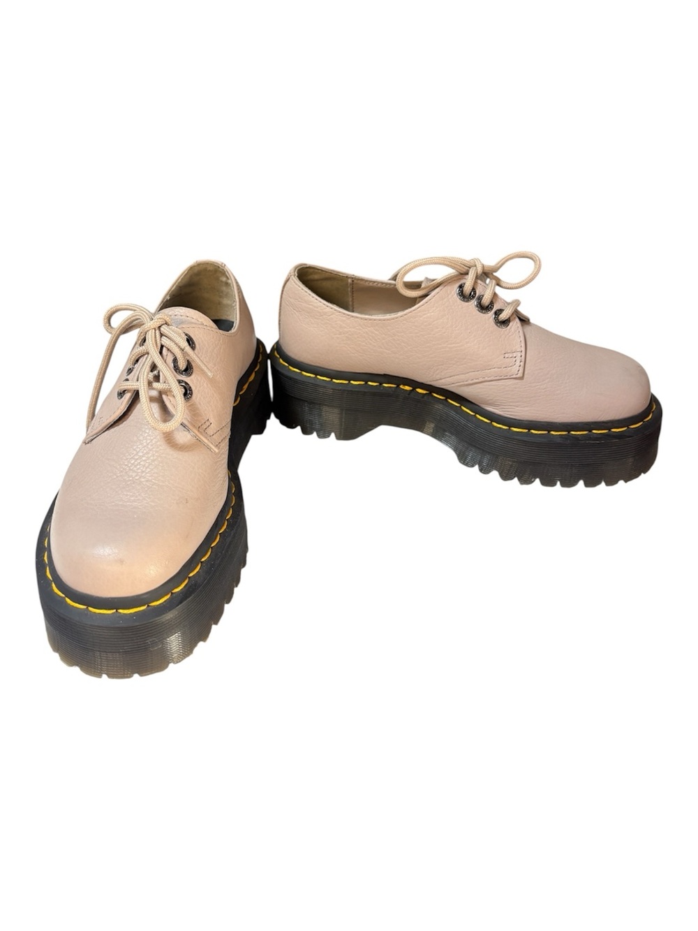 Dr Martens 1461 II Quad Platform Pisa Leather Oxford Shoes Taupe US6 / EU37 NWOB